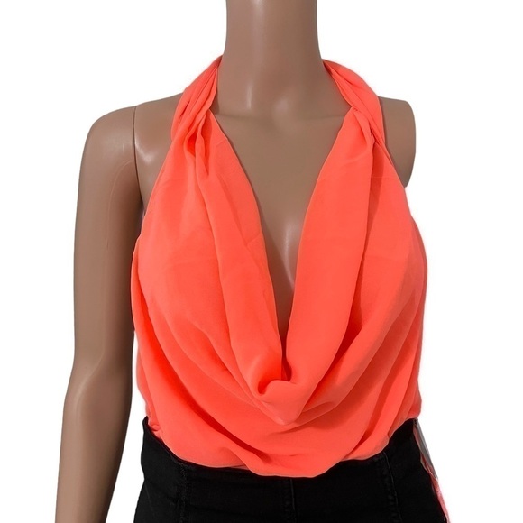 DOUBLE Zero Neon Waterfall Backless One Piece Top - Picture 3 of 10
